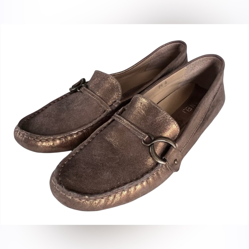 VANELi Bronze Metallic Flat Italian Leather Loafers Size 8.5